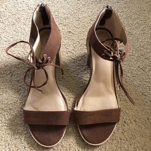 Torrid lace up stacked sandal